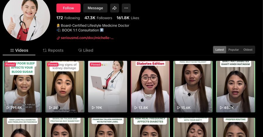 Dr. Mich Sanchez's TikTok: 47,300 followers and 161,800 likes